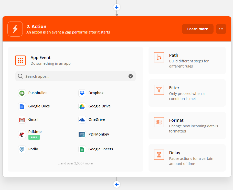 点击放大 在 Zapier 中选择 PDF4me 应用